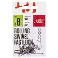 Вертлюги c застеж. LJ Pro Series ROLLING SWIVEL FASTLOCK 008 10шт.