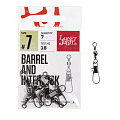 Вертлюги c застеж. LJ Pro Series BARREL AND INTERLOCK Black 007 7шт.