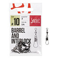 Вертлюги c застеж. LJ Pro Series BARREL AND INTERLOCK Black 010 7шт.