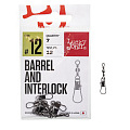 Вертлюги c застеж. LJ Pro Series BARREL AND INTERLOCK Black 012 7шт.