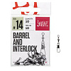 Вертлюги c застеж. LJ Pro Series BARREL AND INTERLOCK Black 014 10шт.