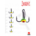 Крючоки-тройники для приманок Lucky John 01SET с каплей цвет. 5шт. набор
