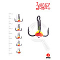 Крючки-тройники для приманок Lucky John 03SET с каплей цвет. 5шт. набор