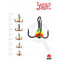 Крючоки-тройники для приманок Lucky John 04SET с каплей цвет. 5шт. набор