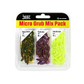 Твистеры съедоб. искусст. LJ Pro Series MICRO GRUB 1,0in (02,50)/MIX1 90шт.