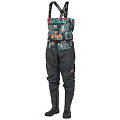 Полукомбинезон заброд. Norfin PILOT CAMO BOOTFOOT р.43-M-S с сапогами резина