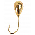 Мормышка вольфрамовая  Lucky John КАПЛЯ с отверстием и кембриком 050/G