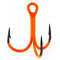 Крючки-тройники Lucky John  Orange UV LJH201 разм.001 6 шт.