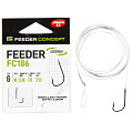 Крючки с поводком FC FEEDER сер. FC106 70см, разм.006, 0,16мм 10шт.