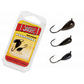 Мормышки вольфрамовые Lucky John 3шт набор 18 НИМФА с петелькой MIX 030/040/050/B блистер
