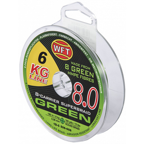 Леска плетёная WFT KG x8 Green 150/006