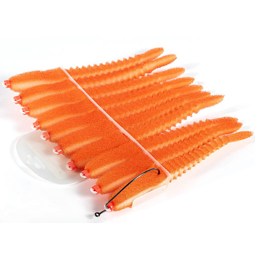 Приманки поролоновые 3D Ex WORM WOr 12см под офсетный крючок размер 1/0, 2/0, 3/0 10шт набор