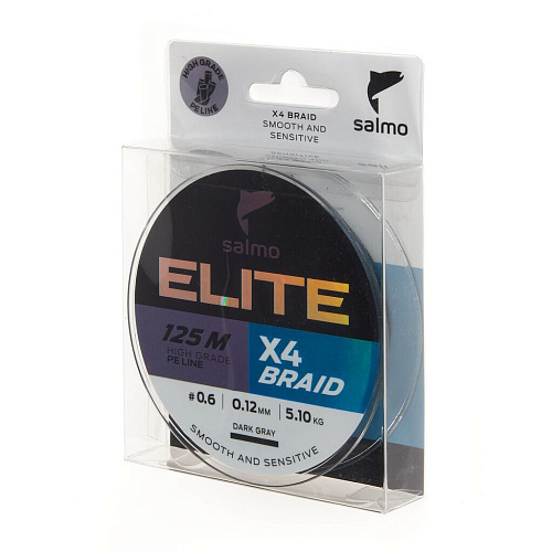 Шнур плетёный Salmo Elite х4 BRAID Dark Gray 125/012