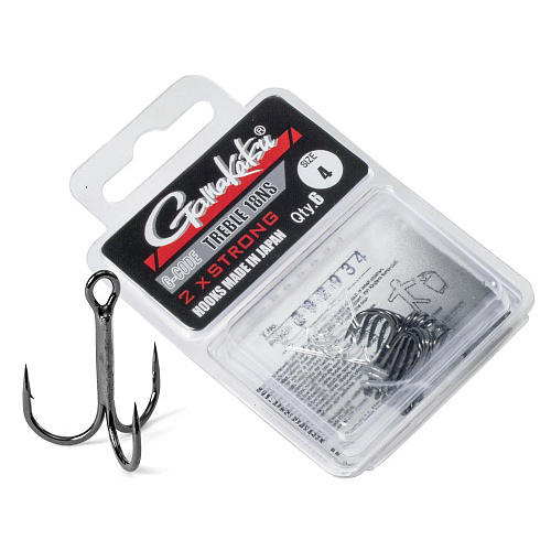 Крючки-тройники Gamakatsu 18 TREBLE BLACK разм. 04 6шт.