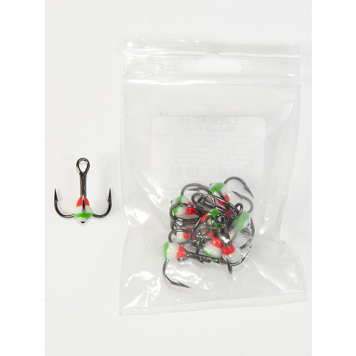 Крючок-тройник для приманок Lucky John с каплей цвет. разм.006/10