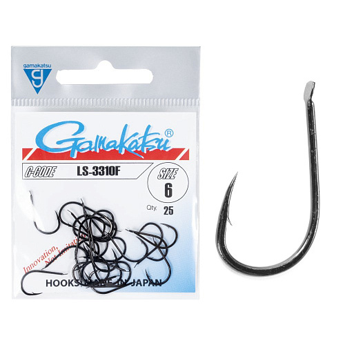 Крючки Gamakatsu LS-3310F HOOKS BLACK разм. 06 25шт.