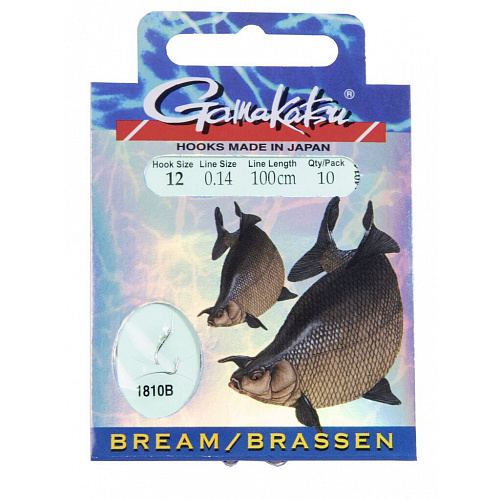 Крючки с поводком Gamakatsu Booklet BR. FEEDER 1810B разм. 12-0.14мм 100см 10шт.