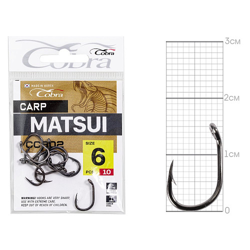 Крючки Cobra CARP MATSUI сер. CC302 разм.006 10шт. с лопаткой