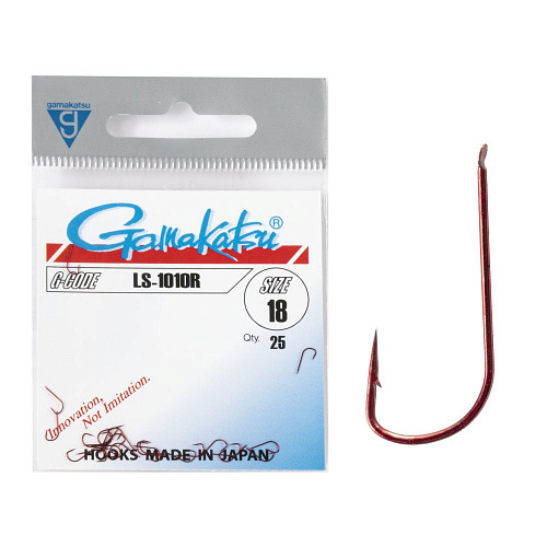 Крючки Gamakatsu LS-1010R HOOKS RED разм. 18 25шт.
