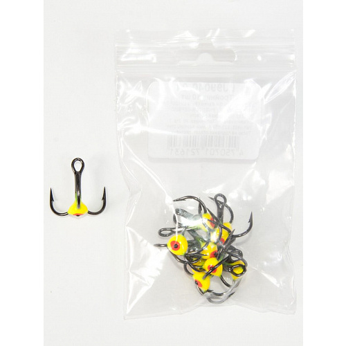 Крючок-тройник для приманок Lucky John с каплей цвет. разм.004/04