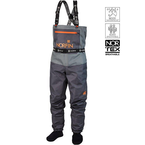Полукомбинезон заброд. Norfin PILOT STOCKINGFOOT GRAY 01 р.S