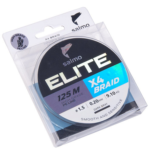 Шнур плетёный Salmo Elite х4 BRAID Dark Gray 125/020