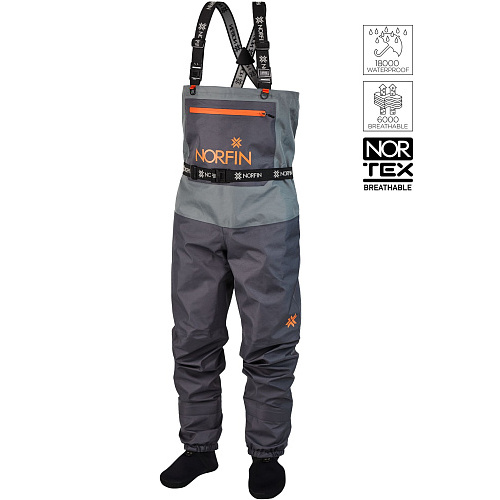 Полукомбинезон заброд. Norfin PILOT STOCKINGFOOT GRAY 01 р.S