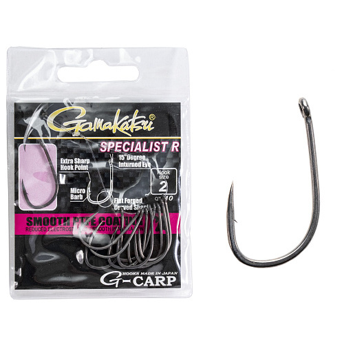 Крючки Gamakatsu G-Carp SPECIALIST R HOOKS GREY разм. 02 10шт.