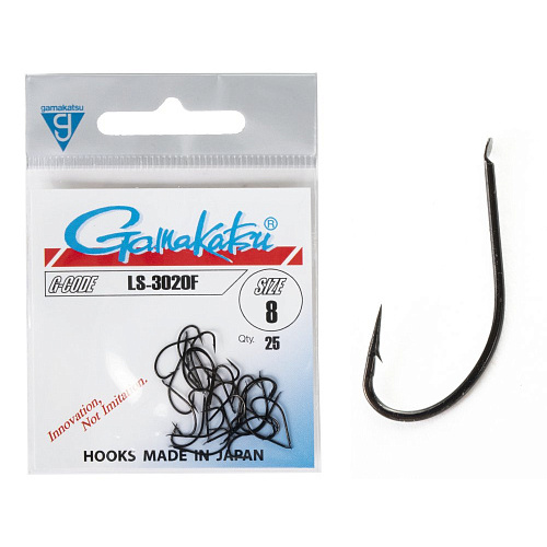 Крючки Gamakatsu LS-3020F HOOKS BLACK разм. 08 25шт.
