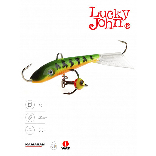 Балансир Lucky John FIN 3 с тр. 40мм/20 блистер