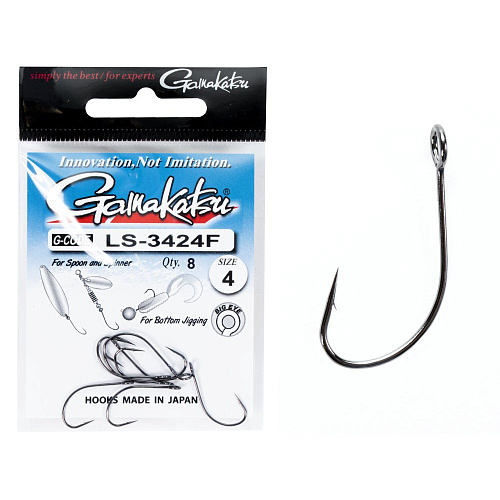 Крючки Gamakatsu LS-3424F NEW LABEL HOOKS BLACK разм. 04 8шт.