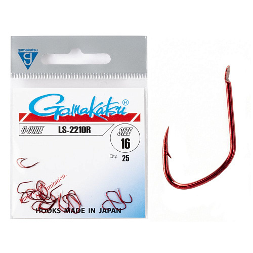 Крючки Gamakatsu LS-2210R HOOKS RED разм. 16 25шт.