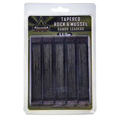 Шок-лидер конусн. Anaconda ROCK & MUSSEL Camou 0.30-0.57мм 15м 5шт.