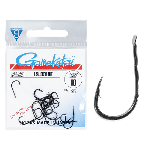 Крючки Gamakatsu LS-3310F HOOKS BLACK разм. 10 25шт.