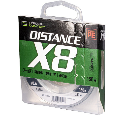 Шнур плетёный Feeder Concept Distance х8 BRAID Dark Green 150/010