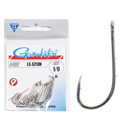 Крючки Gamakatsu LS-5213N HOOKS NICKEL разм. 1/0 10шт.