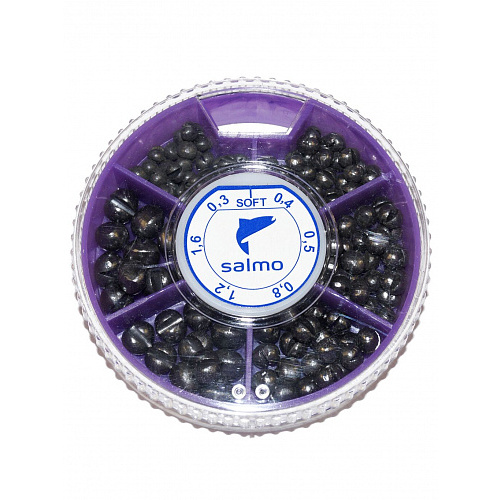 Грузила Salmo ДРОБЬ SOFT мягкий 6 секц. 0.3-1.6г 100г набор 3