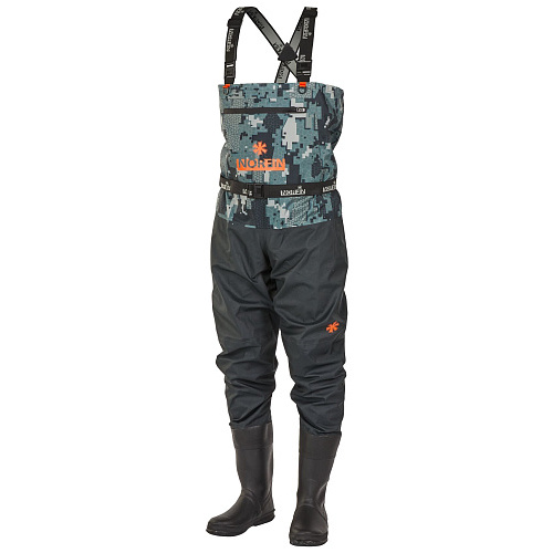 Полукомбинезон заброд. Norfin PILOT CAMO BOOTFOOT р.43-M-S с сапогами резина