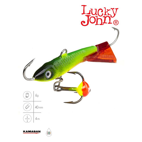 Балансир Lucky John CLASSIC 4 с тр. 40мм/26RT блистер