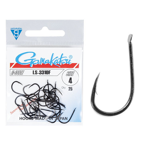Крючки Gamakatsu LS-3310F HOOKS BLACK разм. 04 25шт.