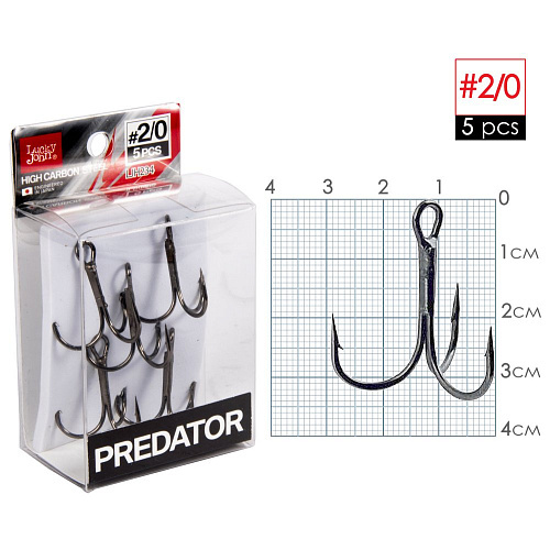 Крючки-тройники Lucky John PREDATOR сер. LJH234 разм.K02 5 шт.