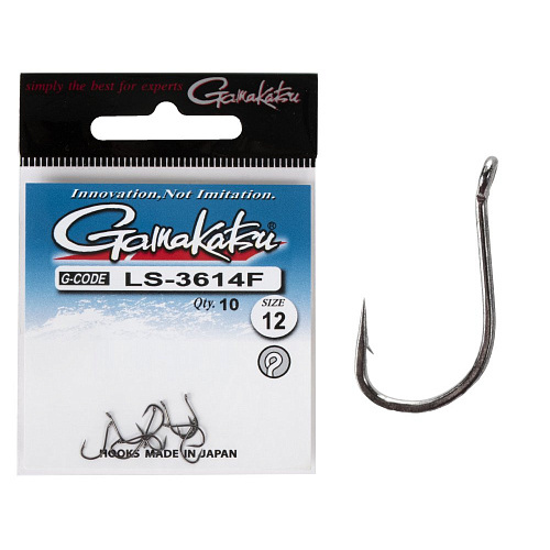 Крючки Gamakatsu LS-3614F NEW LABEL HOOKS BLACK разм. 12 10шт.
