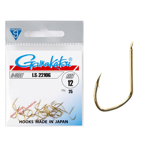 Крючки Gamakatsu LS-2210G HOOKS GOLD разм. 12 25шт.