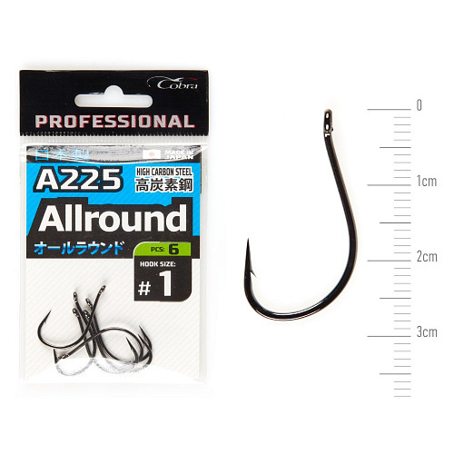 Крючки Cobra Pro ALLROUND сер.A225 разм.001 6шт.