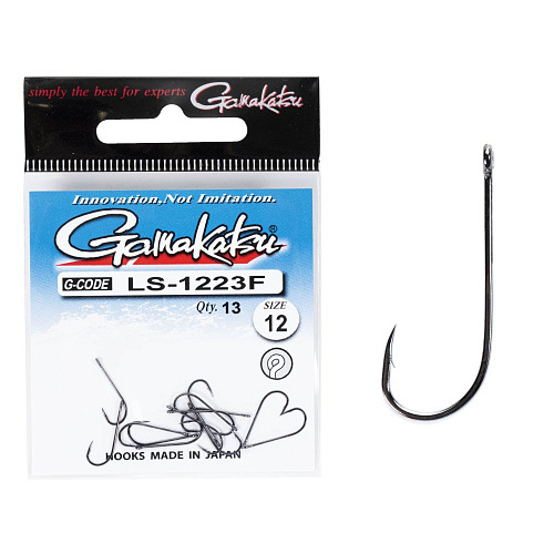 Крючки Gamakatsu LS-1223F NEW LABEL EYED HOOKS BLACK разм. 12 13шт.