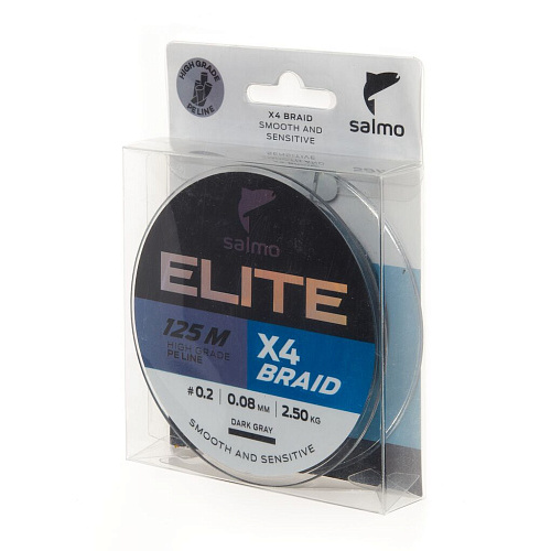 Шнур плетёный Salmo Elite х4 BRAID Dark Gray 125/008