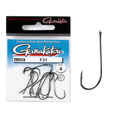 Крючки Gamakatsu F31 NEW LABEL HOOKS BLACK разм. 04 11шт.