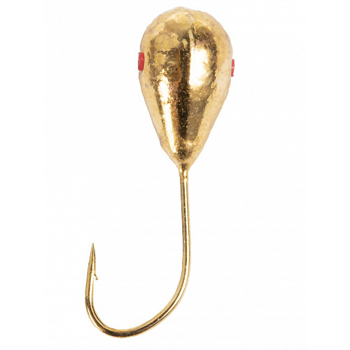 Мормышка вольфрамовая Lucky John КАПЛЯ с отверстием и кембриком 030/G