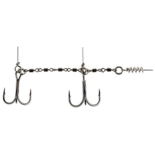 Оснастка стал. Lucky John STINGER POWER CHAIN 3,5 и 5,5см, оснащ. тройниками разм.02/0 и 01/0 1шт.