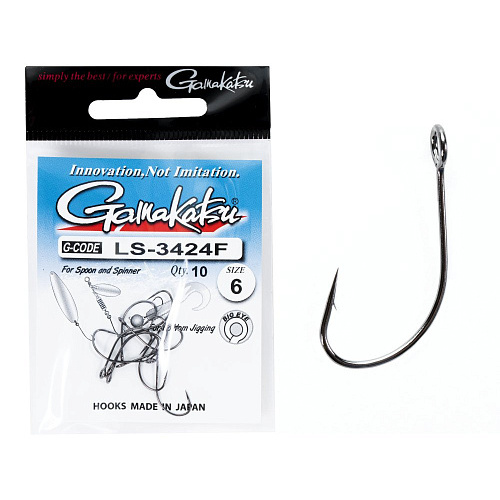 Крючки Gamakatsu LS-3424F NEW LABEL HOOKS BLACK разм. 06 10шт.